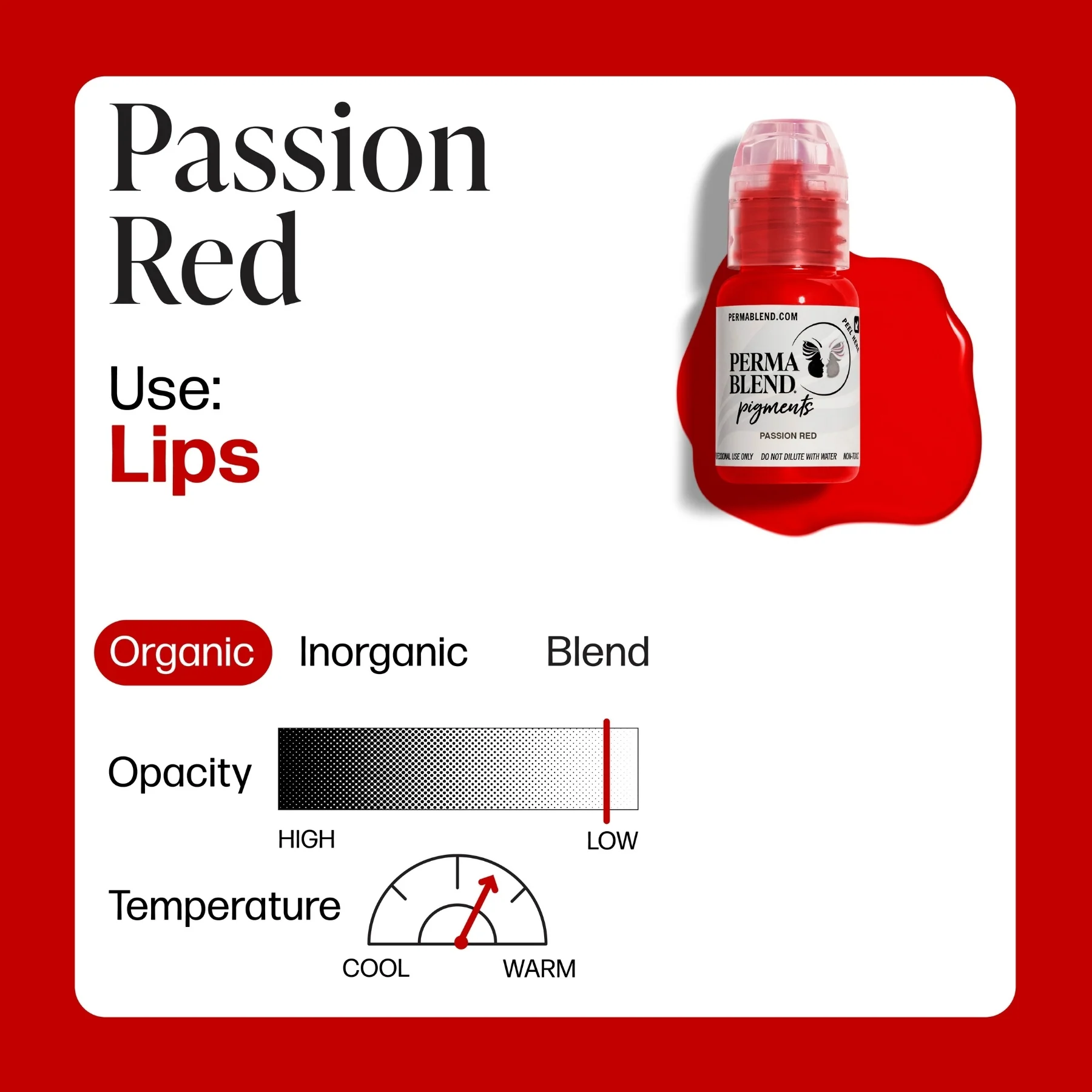 Perma Blend Lip Pigments - Passion Red - Image 5