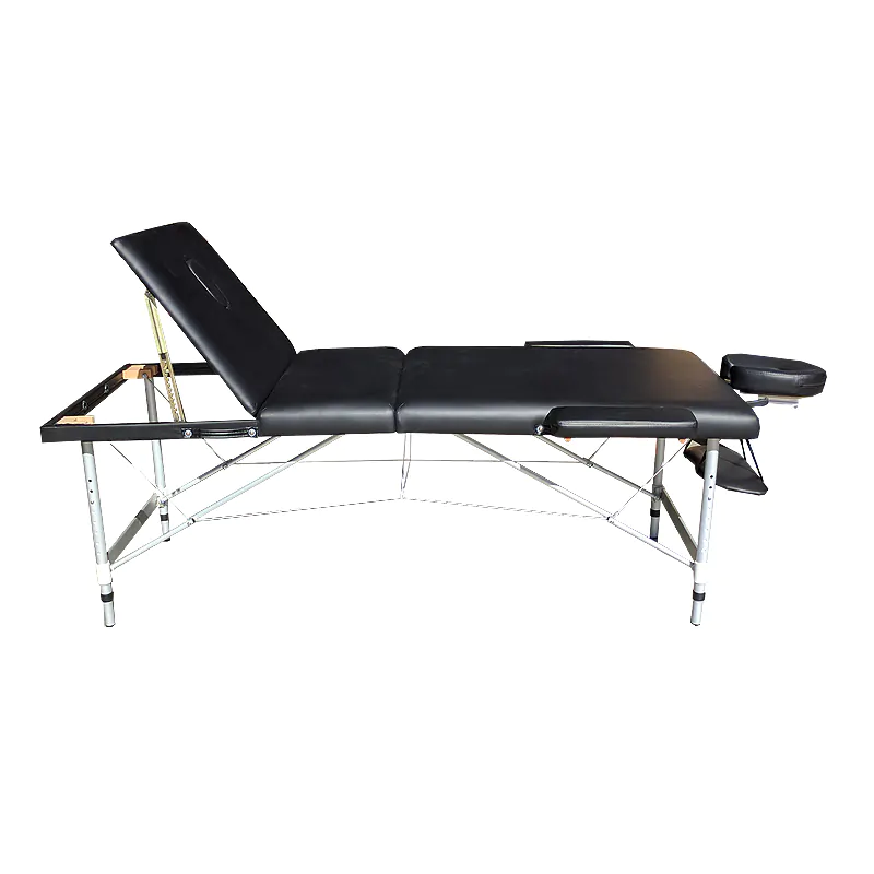 80cm Extra Plush Black Massage Table with Aluminum Legs + Deluxe Carry Bag