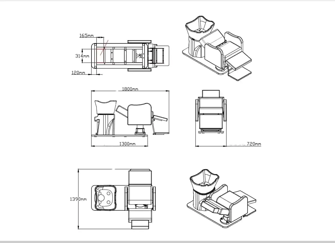 Compact Japanese Head Spa / Hairdressing Basin - Plumbed - Image 2